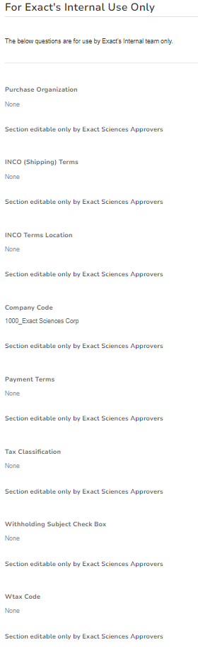 Screenshot of internal use summary on the Coupa Supplier Portal.